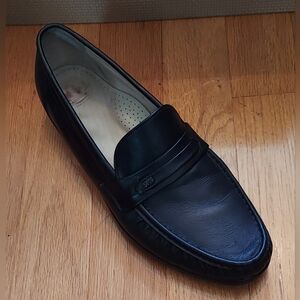 SAS ACE HANDSEWN MEN'S BLACK LEATHER SLIP-ON LOAFERS SIZE 13 N MADE IN USA